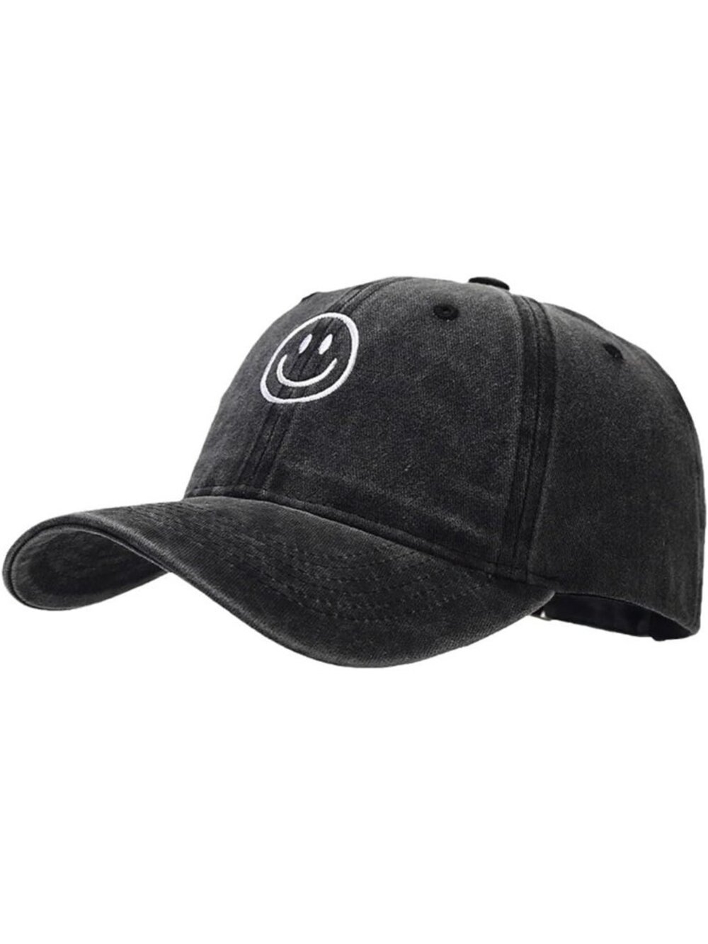 🎃Unisex Washed Black Vintage Washed Distress Profile Basic Solid Baseball Caps